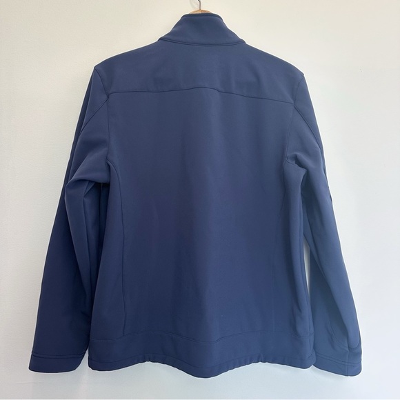 L. L. Bean Pathfinder Softshell Windproof Jacket Navy Blue Fleece Lined Full Zip - Picture 2 of 6